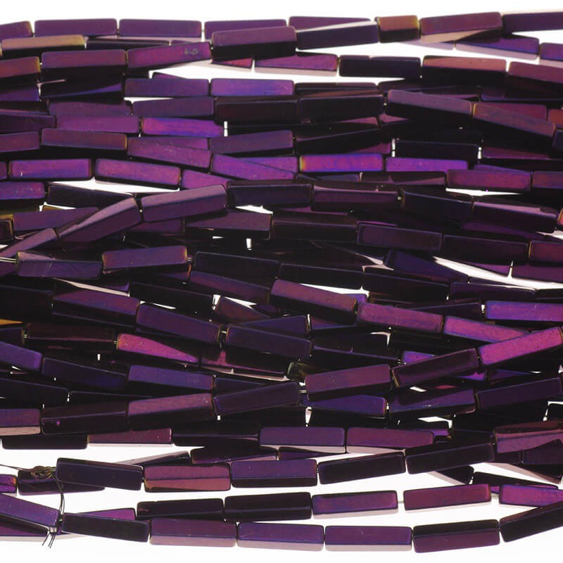 Hematite beads sticks 8x2mm violet 44pcs / rope KAHE41