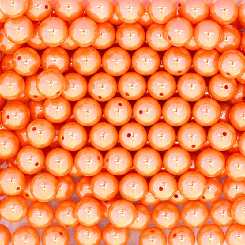 Balls for sticking on the pin acrylic glass 10mm orange balls 4pcs XYAPKU04