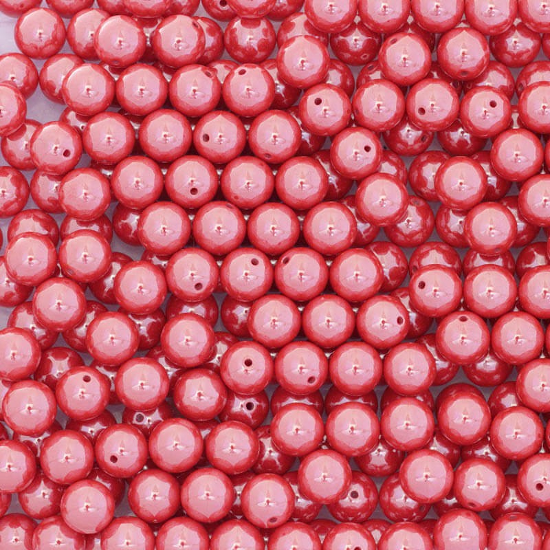 Kulki do wklejania na bolec szkło akrylowe kulki 10mm czerwone 4szt XYAPKU05