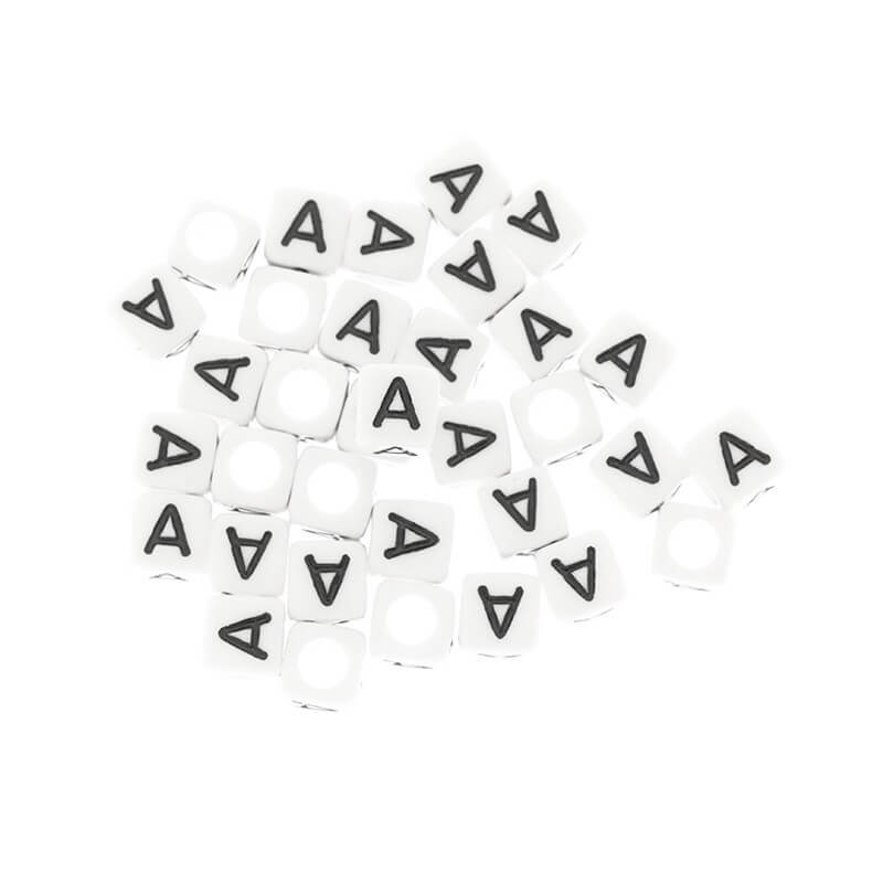 Letter beads / LUX / Letter A / acrylic cubes 6mm 30pcs. XYRA