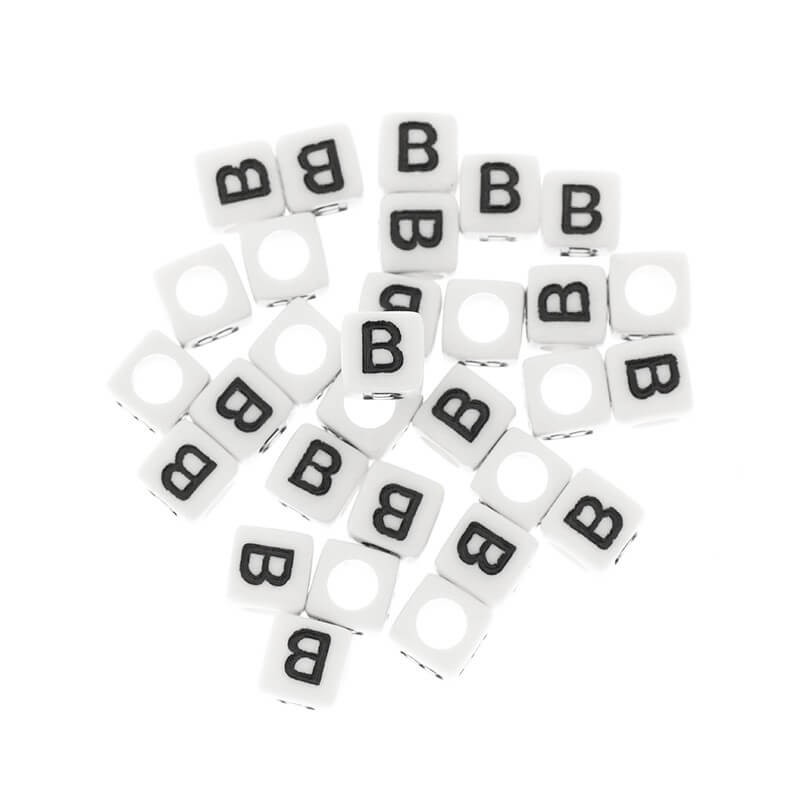 Letter beads / LUX / Letter B / acrylic cubes 6mm 30pcs. XYRB