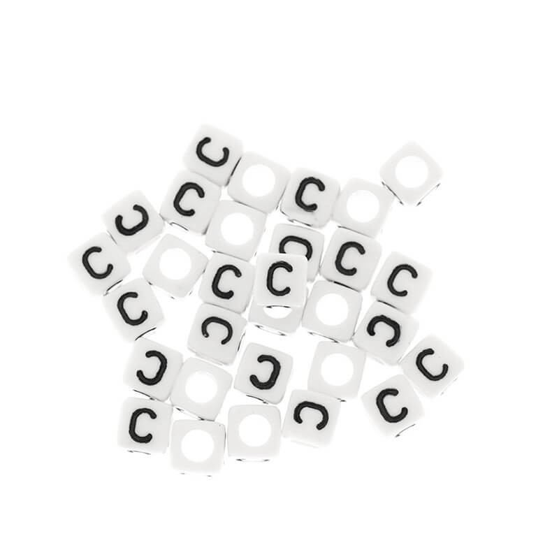 Letter beads / LUX / Letter C / acrylic cubes 6mm 30pcs. XYRC