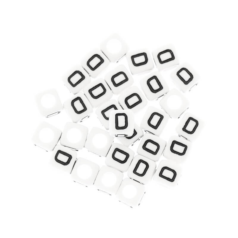 Letter beads / LUX / Letter D / acrylic cubes 6mm 30pcs. XYRD