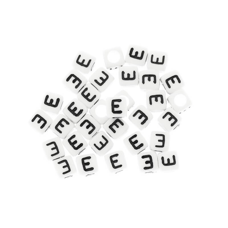 Letter beads / LUX / Letter E / acrylic cubes 6mm 30pcs. XYRE