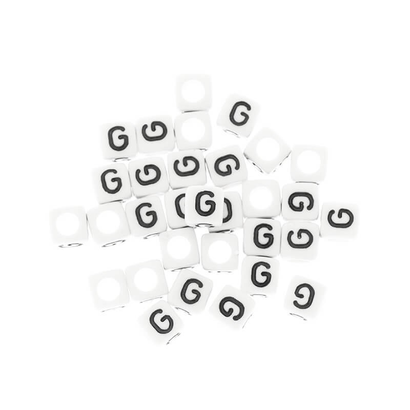 Letter beads / LUX / Letter G / acrylic cubes 6mm 30pcs. XYRG