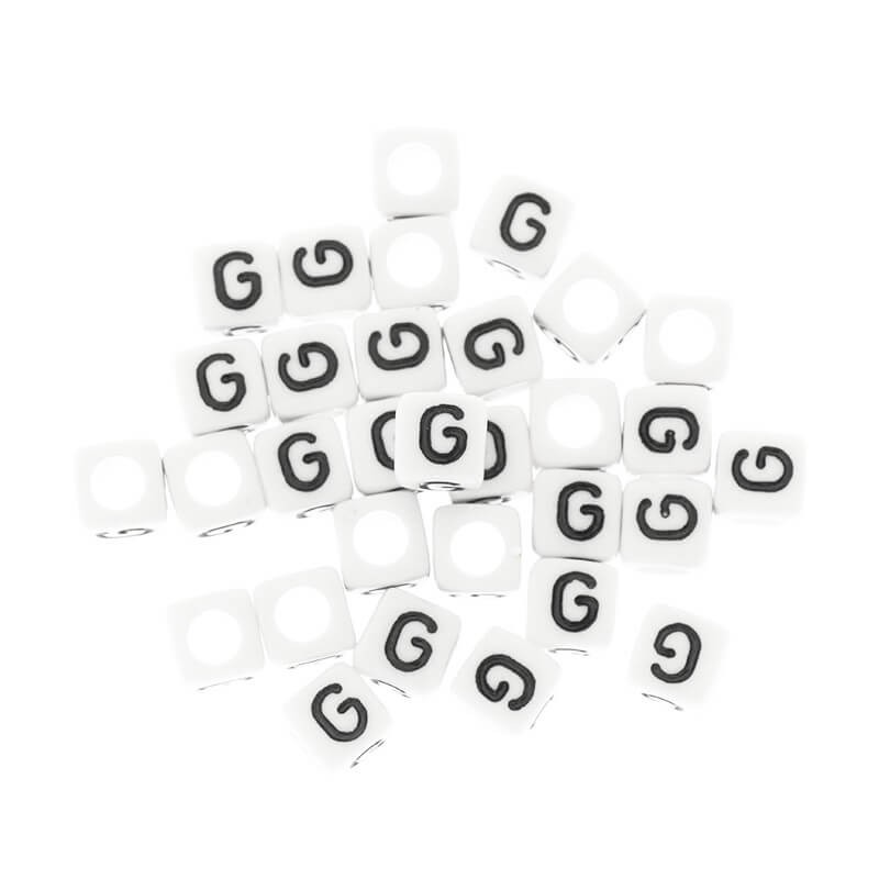 Letter beads / LUX / Letter G / acrylic cubes 6mm 30pcs. XYRG