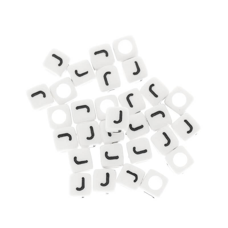 Letter beads / LUX / Letter J / acrylic cubes 6mm 30pcs. XYRJ