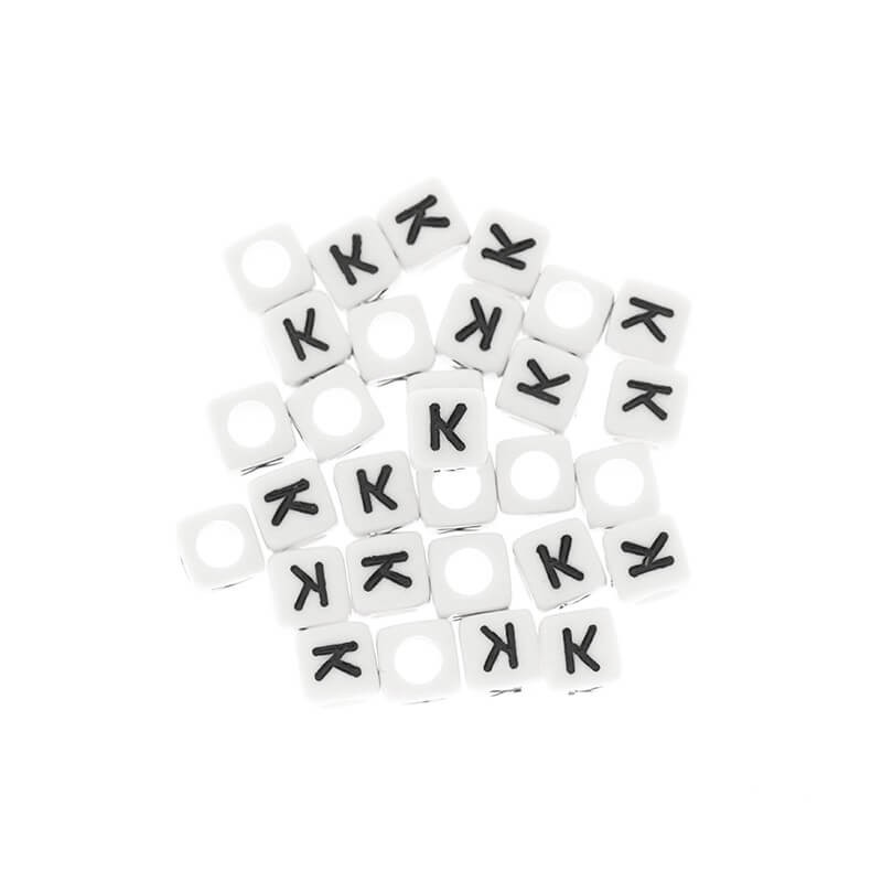 Letter beads / LUX / Letter K / acrylic cubes 6mm 30pcs. XYRK
