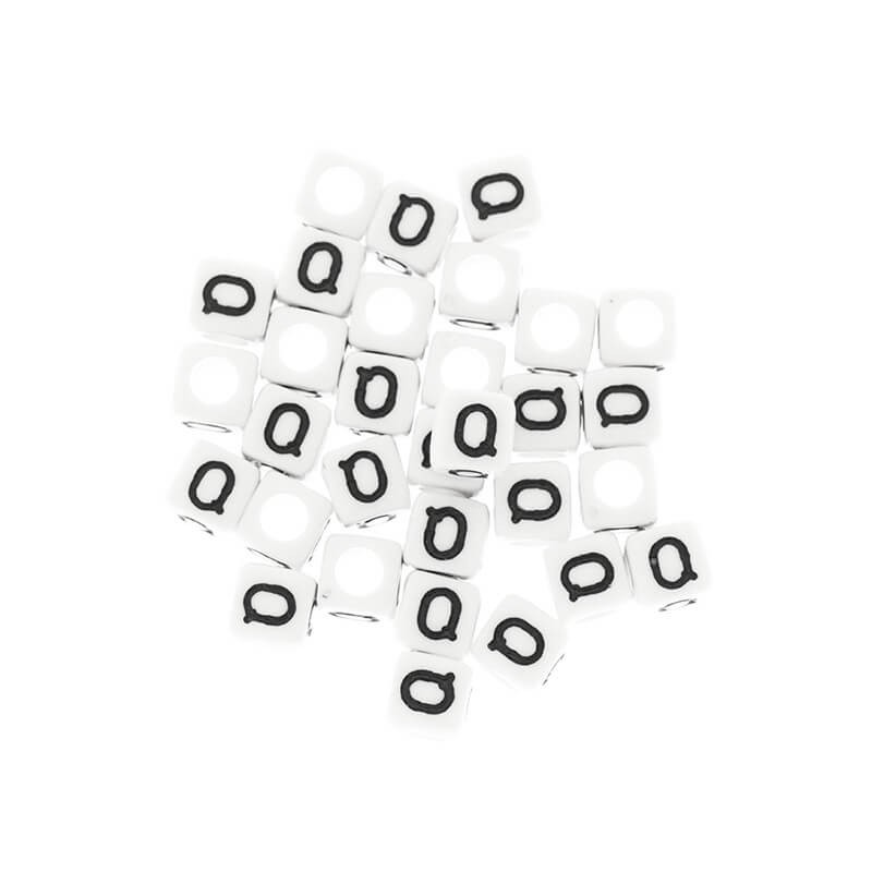 Letter beads / LUX / Letter Q / acrylic cubes 6mm 30pcs. XYRQ