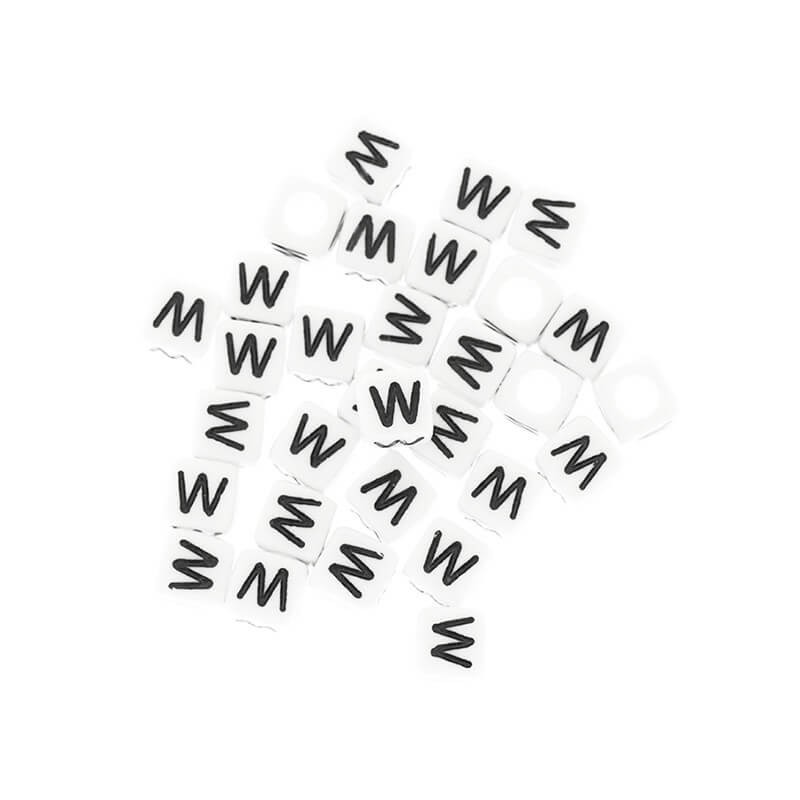 Letter beads / LUX / Letter W / acrylic cubes 6mm 30pcs. XYRW
