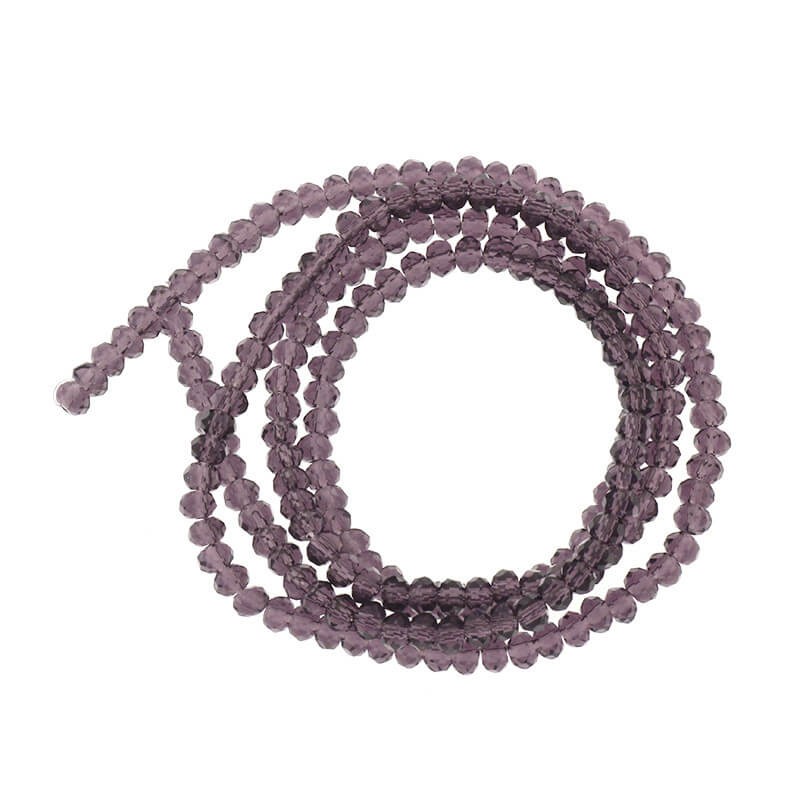 Faceted crystals / bands 190pcs / amethyst rope 3x2mm SZKROP02014