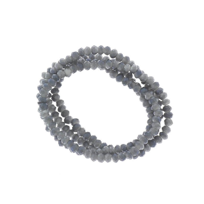 Faceted crystals / bands 190pcs / gray rope AB 3x2mm SZKROP02029