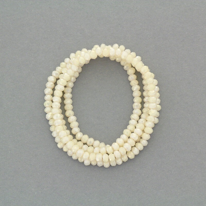 Faceted crystals / bands 190pcs / nude pearl cord 3x2mm SZKROP02061