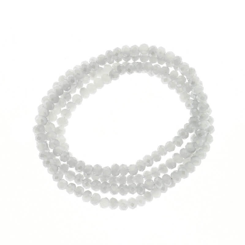Faceted crystals / bands 190pcs / lunar rope gray 3x2mm SZKROP02079