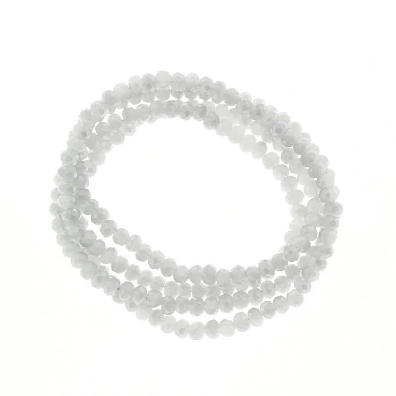 Faceted crystals / bands 190pcs / lunar rope gray 3x2mm SZKROP02079