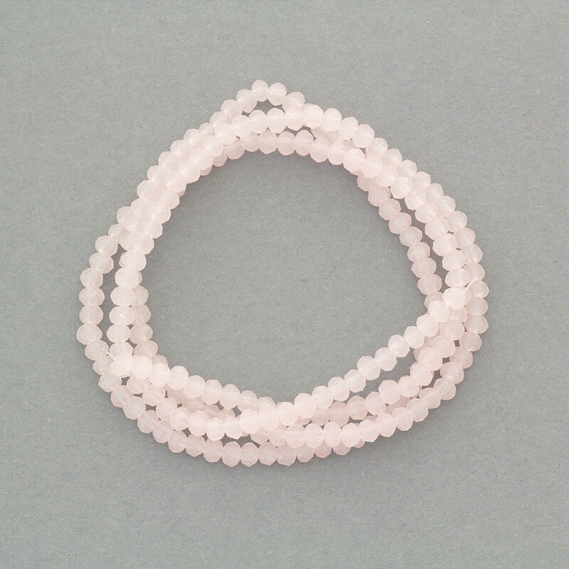 Faceted crystals / bands 190pcs / pink rope 3x2mm SZKROP02125
