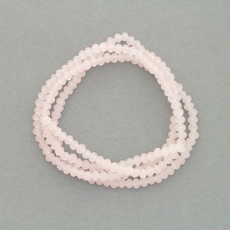 Faceted crystals / bands 190pcs / pink rope 3x2mm SZKROP02125