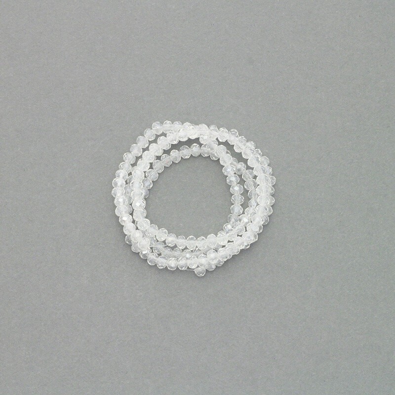 Faceted crystals / bands 145pcs / transparent rope AB 3.5x2.5mm SZKROP03001AB