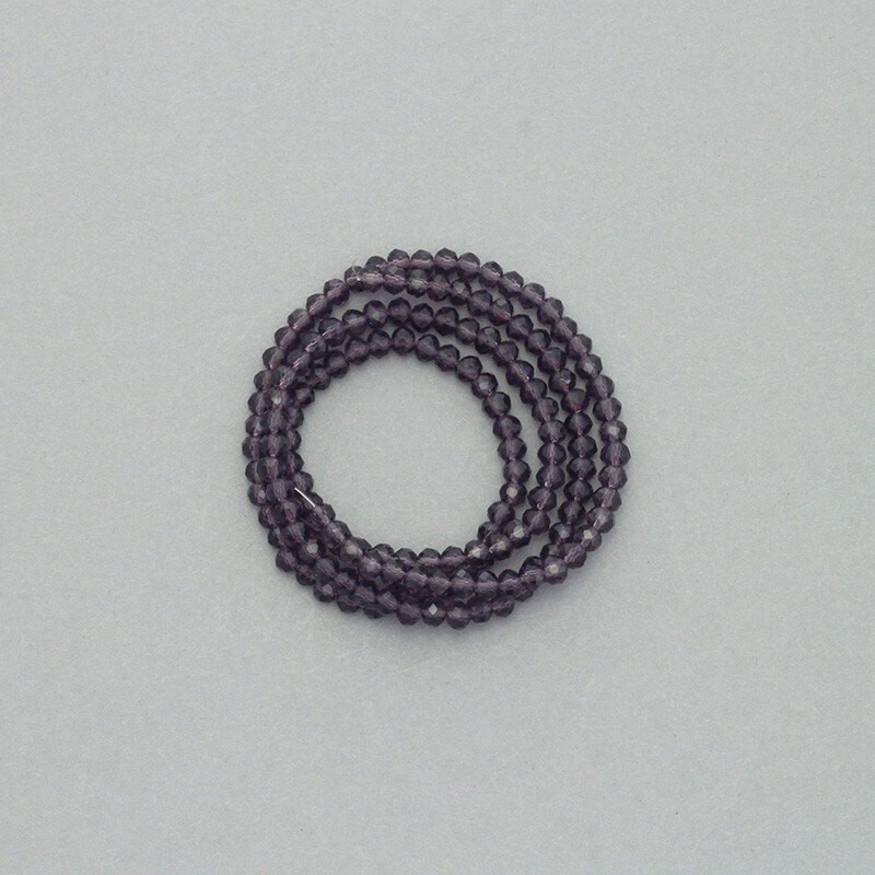 Faceted crystals / bands 145pcs / amethyst rope 3.5x2.5mm SZKROP03014