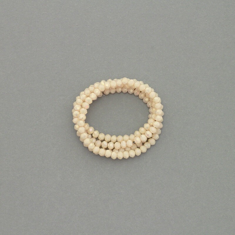 Crystals / bands, faceted 145pcs / pearl cord honey 3.5x2.5mm SZKROP03061
