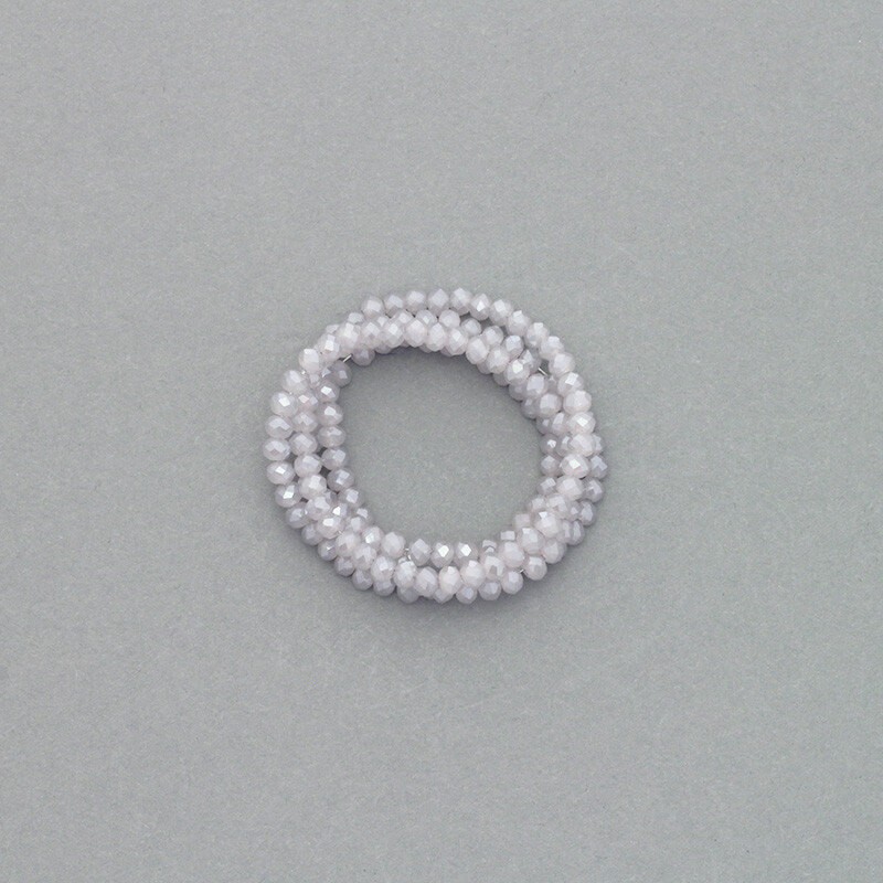 Crystals / bands, faceted 145pcs / lavender rope AB 3.5x2.5mm SZKROP03123