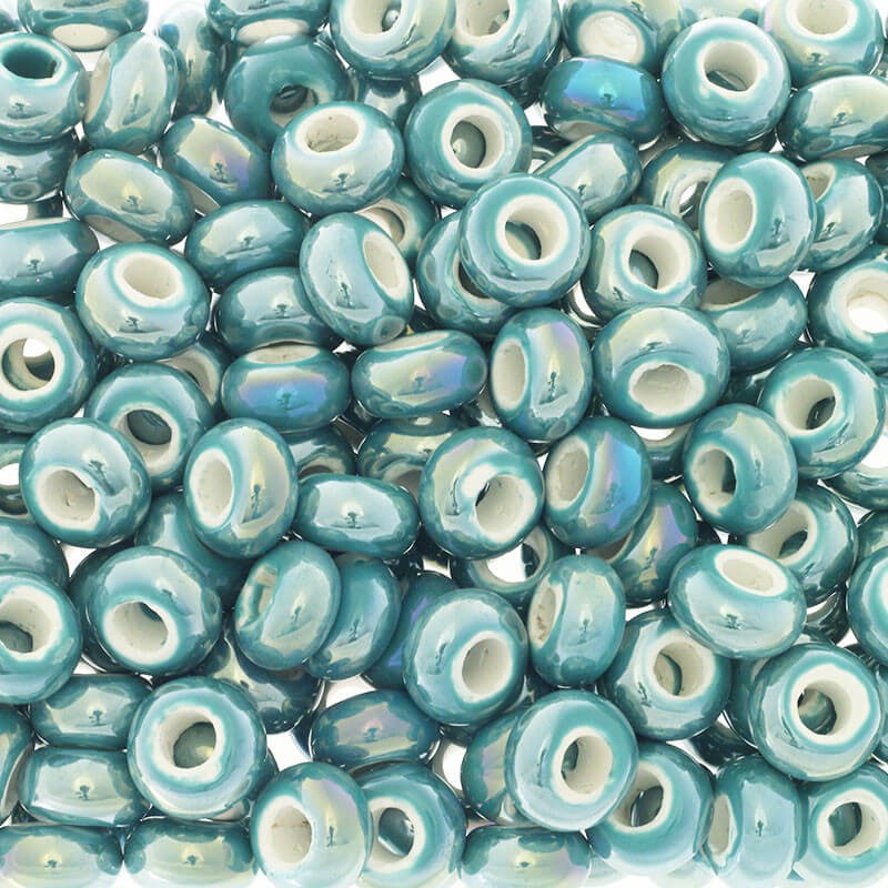 Modular ceramic bead 15mm turquoise 2pcs CPAN15Z11