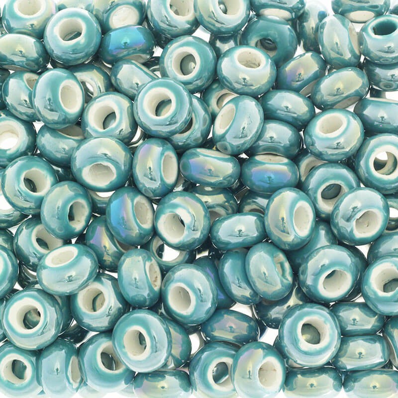 Modular ceramic bead 15mm turquoise 2pcs CPAN15Z11