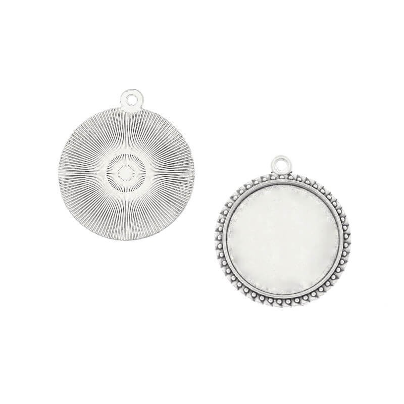 Cabochon bases 25mm antique silver 35x31mm 1pc OKWI25AS27
