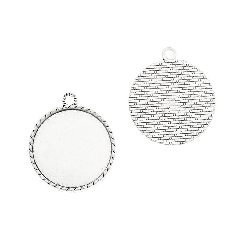 Cabochon bases 30mm antique silver 38x34mm 1pc OKWI30AS20