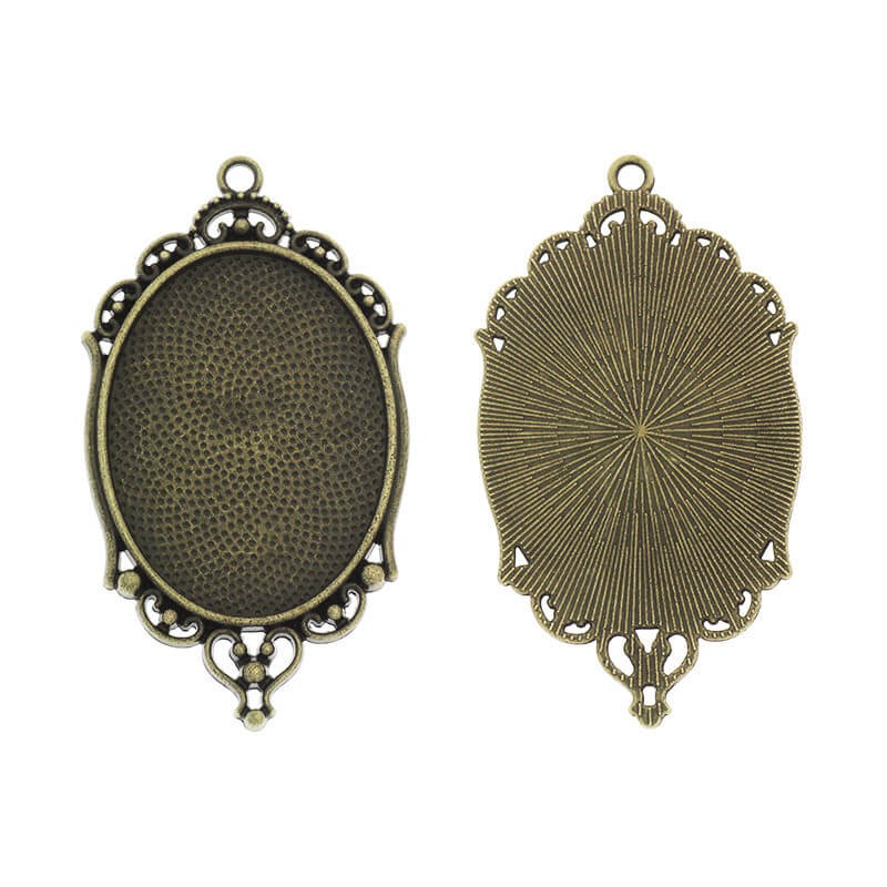 Filigree bases for cabochons 30x40mm antique bronze 1pc OKWI3040AB10