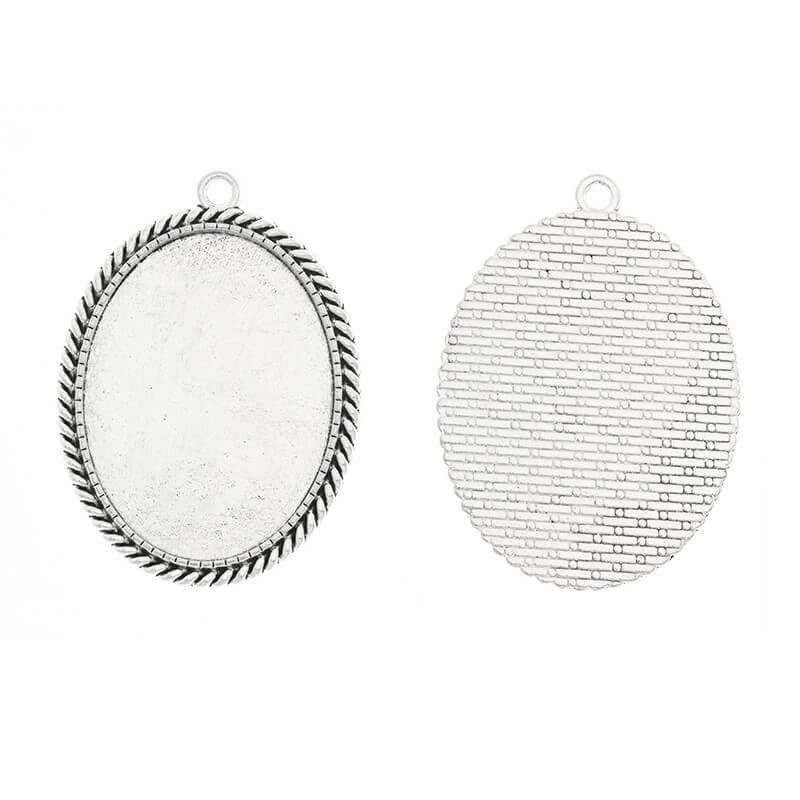 Simple bases for cabochons 30x40mm antique silver 1pc OKWI3040AS16