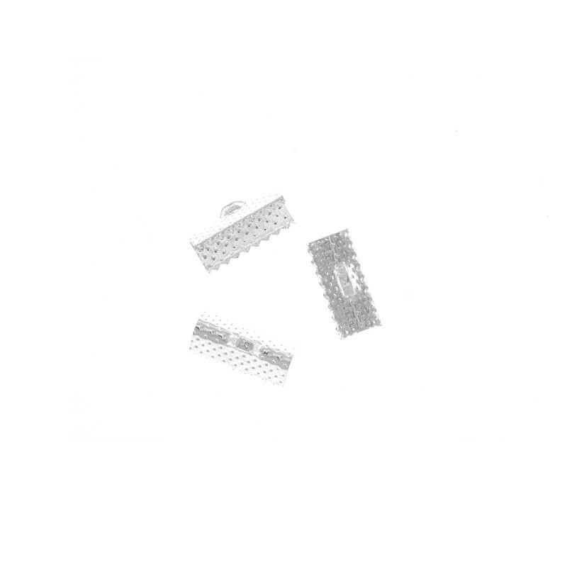Crocodile clips / flat clips silver 16x8x5.5mm 20pcs LAPZS16