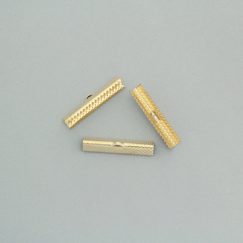Crocodile clips gold 35x8x5.5mm 15pcs LAPZKG35