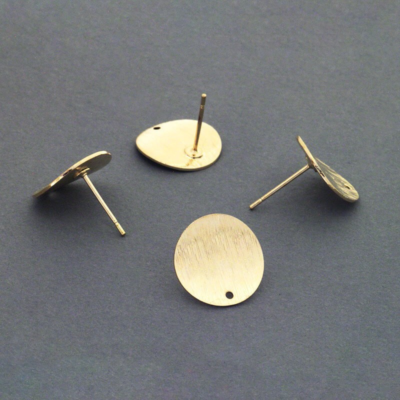 Brushed pins with a hole gold-plated 14mm 2pcs AKG437