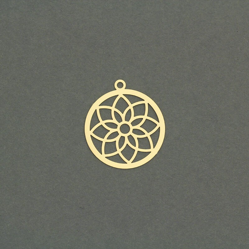Splendide gold-plated rosette pendants 18mm 2pcs AKG499