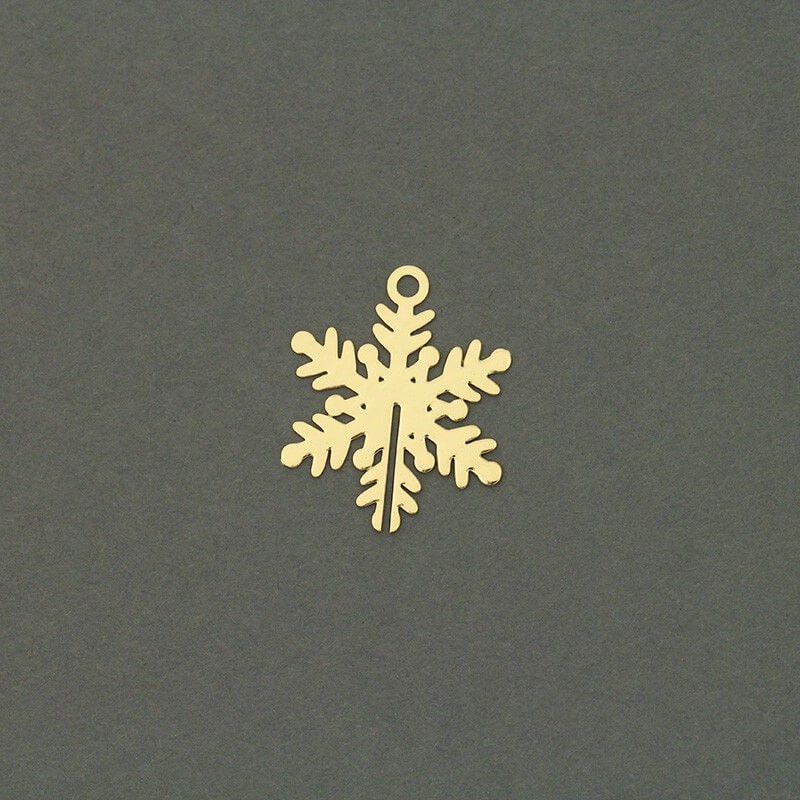 Splendide Gold Plated Snowflake Pendants 15mm 2pcs AKG506