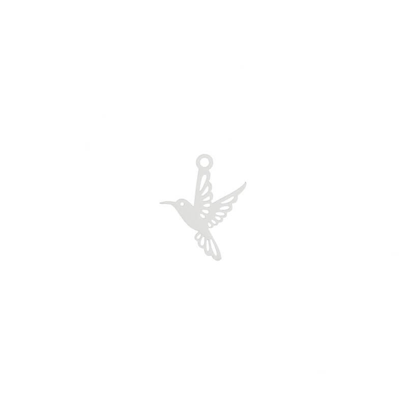 Hummingbird pendants 2 Splendide platinum 12x15mm 4pcs AKG508P