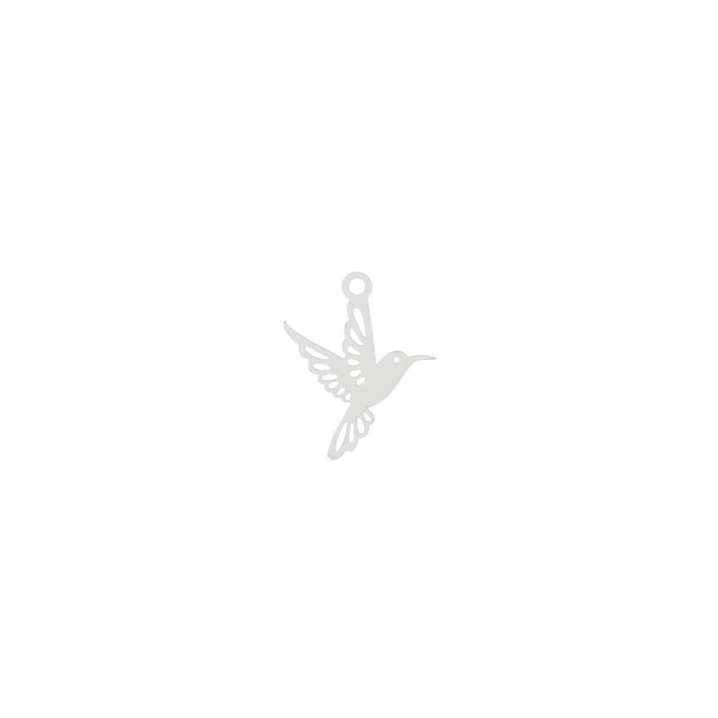 Hummingbird pendants 2 Splendide platinum 12x15mm 4pcs AKG508P