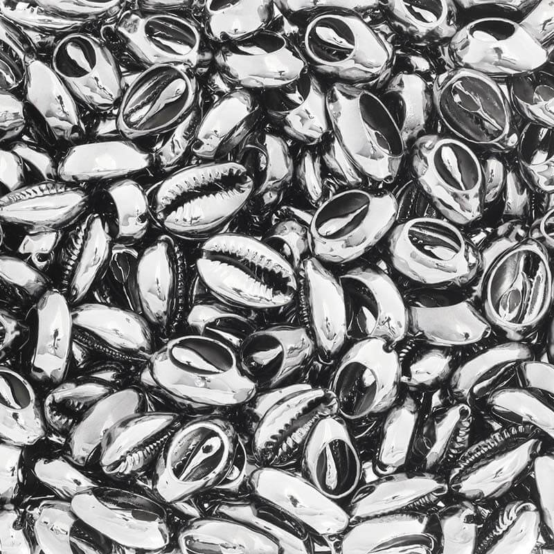 Kauri shells, cut, anthracite plated 20mm 1 pc. MU009