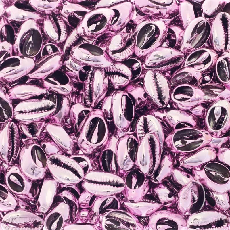 Kauri shells cut plated pink silver 20mm 1pc. MU012