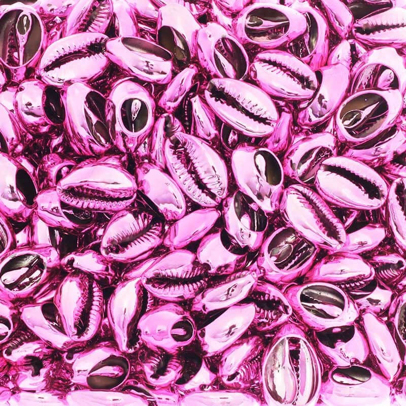 Muszelki Kauri cięte platerowane różowy metalik 20mm 1szt. MU013