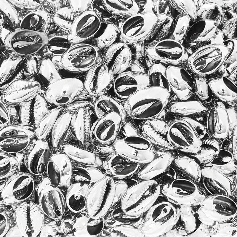 Muszelki Kauri cięte platerowane srebrne 13-16 mm 1szt. MU019