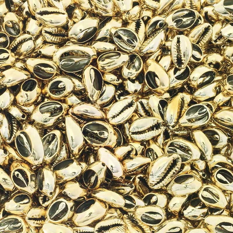 Muszelki Kauri cięte platerowane złote 15-20 mm 1szt. MU020