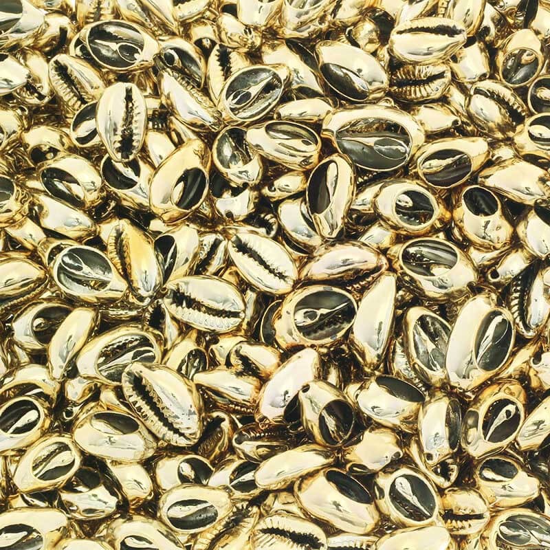 Muszelki Kauri cięte platerowane złote 15-20 mm 1szt. MU020