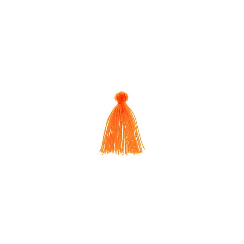Mikro chwosty do bransoletek bawełniane fluo pomarańczowe 16x2mm 5szt TAMN46