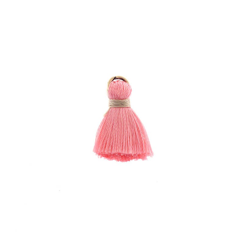 Tassels for bracelets with a pink circle with beige thread 20mm 2pcs TASPP65