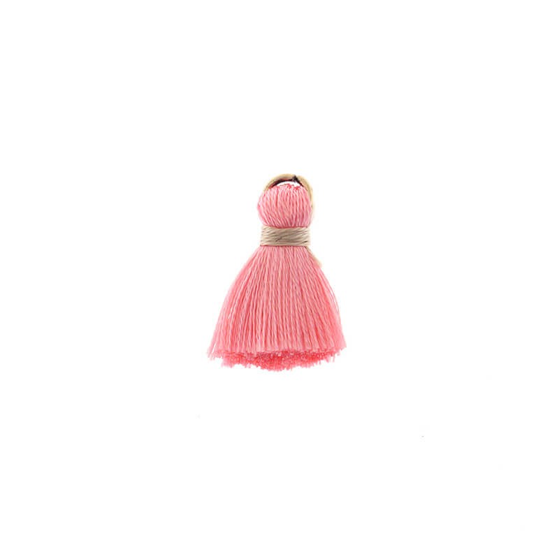 Tassels for bracelets with a pink circle with beige thread 20mm 2pcs TASPP65