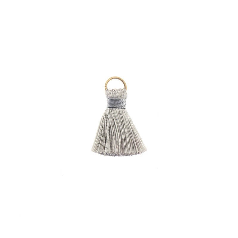 Tassels for bracelets with a circle 2pcs silver gray 20mm TASPP66