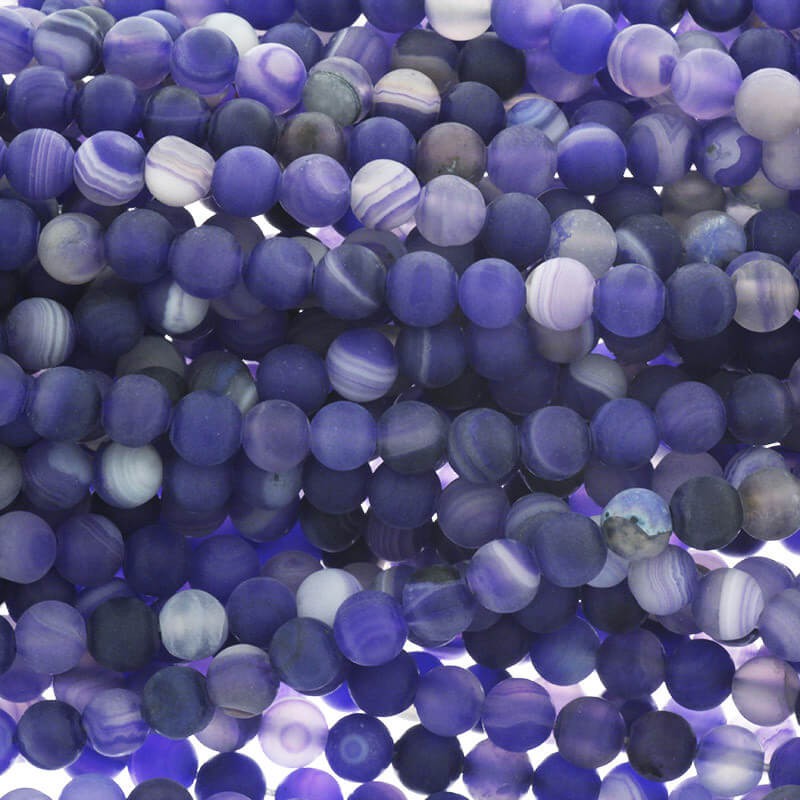 Agate beads matt violet balls 6mm 63pcs (string) KAAGM0616