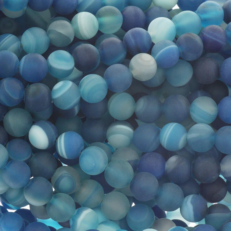 Agate beads matte turquoise balls 8mm 46pcs (cord) KAAGM0818